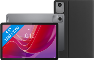 Lenovo Tab M11 11 inch 128GB Wifi Grijs + BlueBuilt Book Case Zwart