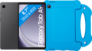 Samsung Galaxy Tab A9 8,7 inch 128GB Wifi en 4G Grijs + BlueBuilt Kids Cover Blauw