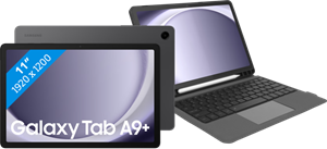 Samsung Galaxy Tab A9 Plus 11 inch 64GB Wifi Grijs + BlueBuilt Toetsenbord Hoes QWERTY