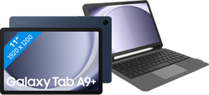 Samsung Galaxy Tab A9 Plus 11 inch 128GB Wifi Blauw + BlueBuilt Toetsenbord Hoes QWERTY