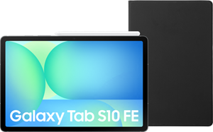 Samsung Galaxy Tab S10 FE 10,9 inch 256GB Wifi Grijs + BlueBuilt Book Case Zwart