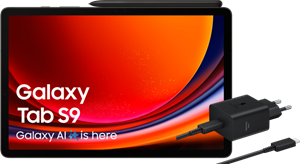 Samsung Galaxy Tab S9 11 inch 128GB Wifi en 5G Zwart + Oplaadpakket