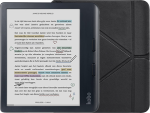 Kobo Libra Colour Zwart + BlueBuilt Book Case Zwart