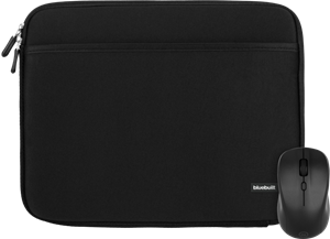 BlueBuilt Laptophoes breedte 36 cm 15 inch S Zwart + Nexum Draadloze muis