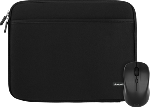 BlueBuilt Laptophoes breedte 32 cm 14 inch Zwart + Nexum Draadloze muis