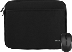 BlueBuilt Laptophoes breedte 36 cm 15 inch M Zwart + Nexum Draadloze muis