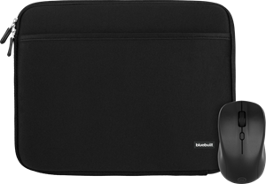 BlueBuilt Laptophoes breedte 30 cm 12-13 inch Zwart + Nexum Draadloze muis