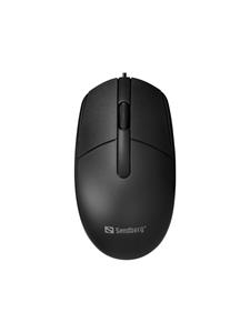 Sandberg USB Mouse - Muis - Optisch - 3 knoppen - Zwart