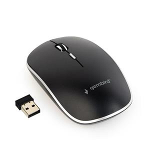 Gembird Silent wireless optical mouse - USB-A receivcer - Muis - Optisch - 4 knoppen - Zwart