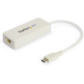 Startech .com USB-C ethernet adapter met extra USB 3.0 poort wit