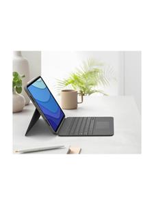 Logitech Combo Touch - Toetsenbord and folio case - with trackpad - QWERTY - US International - oxford Grijs - Keyboard and folio case - Universal - Grijs