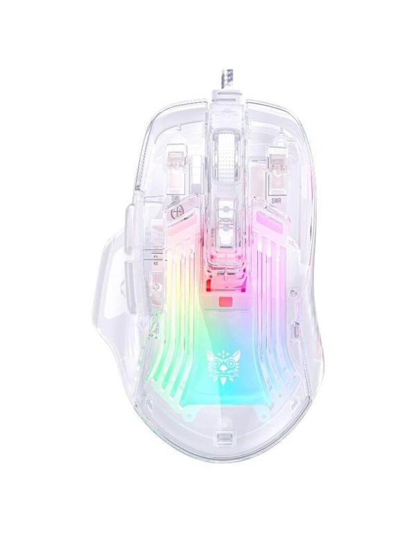 ONIKUMA CW923 Wired RGB Gaming Mouse - Gaming muis - Transparent