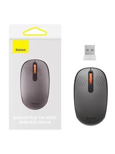Baseus Wireless mouse F01B Tri-mode 2.4G BT 5.0 1600 DPI (frosted grey) - Muis - Optisch - 3 knoppen - Grijs