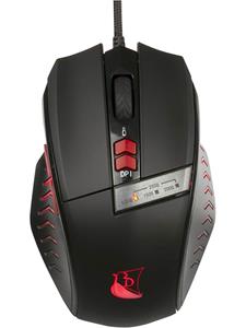 Konix Drakkar Souris Runemaster Gaming muis (Black/Red) - Gaming muis - Optical / gyroscopic - 7 knoppen - Zwart met rood licht