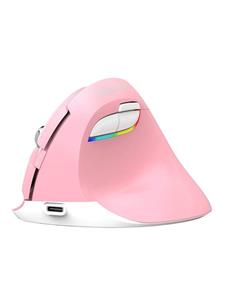 Delux Wireless Vertical Mouse M618Mini DB BT+2.4G 2400DPI (pink) - Ergonomische muis - 6 knoppen - Roze