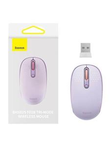 Baseus Wireless mouse F01B Tri-mode 2.4G BT 5.0 1600 DPI (purple) - 3 knoppen - Paars