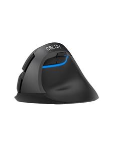 Delux Wireless Vertical Mouse  M618Mini DB BT+2.4G 2400DPI (black) - Vertical mouse - Optical / gyroscopic - 6 knoppen - Zwart