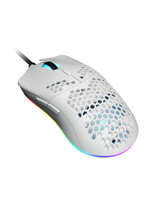 DUTZO Keiry℃ RGB - Matt Wit - Gaming muis - Optisch - 6 knoppen - Wit met RGB-licht