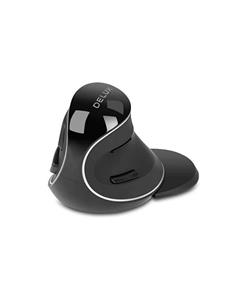 Delux Wireless Vertical Mouse  M618PD BT+2.4G 4200DPI - Vertical mouse - Optical / gyroscopic - 5 knoppen - Zwart