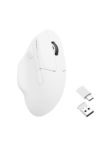 Keychron M7 1K Hz Light 63g Ergonomic White - Gaming muis - Optisch - 6 knoppen - Wit