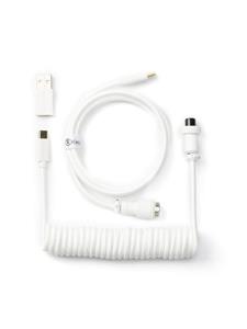 Keychron Coiled Aviator USB-C Cable Straight - White - Upgrade Accessoires - Wit