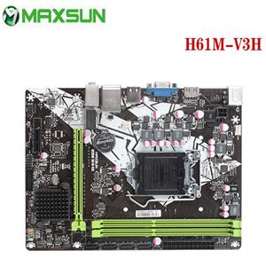 Maxsun Moederbord H61M-V3H Voor Intel LGA 1155 i3 2100 2105 i5 2300 2310 2400 2500 i7 2600 DDR3 SATAII Moederborden volledige Nieuwe grijze kleur