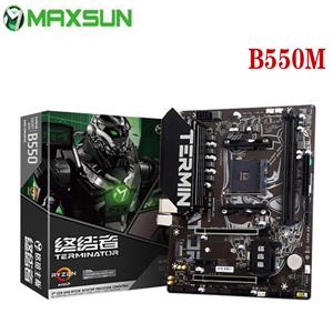 Maxsun Terminator B550M AMD Gaming-moederbord USB3.1 M.2 Nvme Sata3 Ondersteunt R5 3600 CPU grijze kleur
