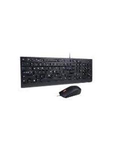 Lenovo Essential Wired Combo - keyboard and mouse set - US / European - Toetsenbord - Engels - Zwart