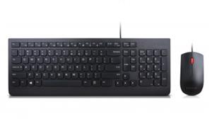 Lenovo Essential Wired Combo - keyboard and mouse set - Spanish - Keyboard and mouse set - Spaans - Zwart