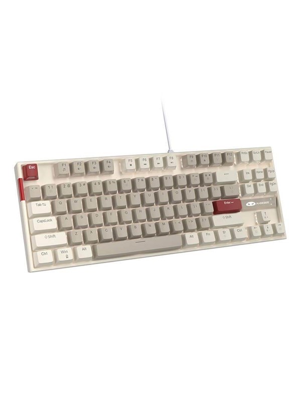 MageGee MK-STAR Wired Keyboard - Retro White and Gray - Toetsenbord - Wit