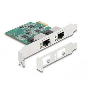 DeLOCK PCI Express x1 Card to 2 x RJ45 2.5 Gigabit LAN RTL8125 Netwerkadapter