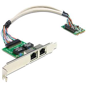 DeLOCK Mini PCIe I/O PCIe full size 2 x Gigabit LAN Netwerkadapter