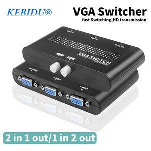 YJMP Electronic 2 in 1 uit VGA Splitter Switch Video Converter Adapter 2 Manieren Bidirectioneel HD Video Display Switcher Box Voor Projector Display PC TV Laptop