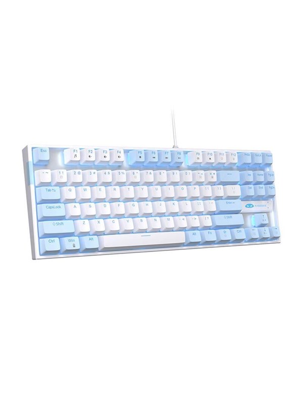 MageGee Wired keyboard MK-STAR (blue and white) - Toetsenbord - Engels - Blauw