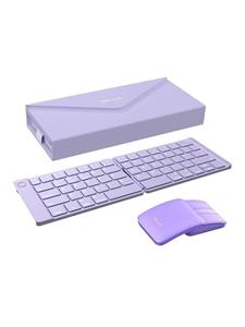 Delux Wireless Foldable Keyboard KF10 & Mouse MF10PRO Set - Toetsenbord - Engels - VS - Paars