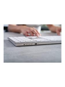 Cherry KW 9100 SLIM - Toetsenbord - Belgium French - Wit