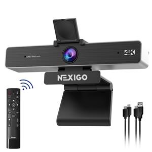 SOLT Japan Market NexiGo Zoom N950P 4K Zoombare Webcam Afstandsbediening en Software Sony Starvis 5X Digitale Zoom Pro Webcam met Dubbele Stereo Microfoons voor Zoom Skype Teams