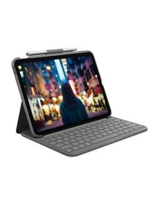 Logitech Slim Folio - Toetsenbord and folio case - QWERTZ - German - oxford Grijs - Keyboard and folio case - Duits - Grijs