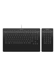 3Dconnexion Keyboard Pro with Numpad - Toetsenbord en keypad set - Frans - Zwart