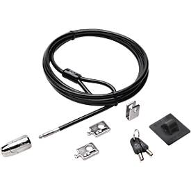 Kensington Desktopbeveiliging  Desktop & Peripherals Locking Kit 2.0, diefstalbeveiliging, vergrendelknop voor desktop-pc's, 2 adapters & kabeloogje