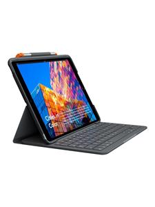 Logitech Slim Folio - keyboard and folio case - French - graphite - Keyboard and folio case - Frans - Grijs
