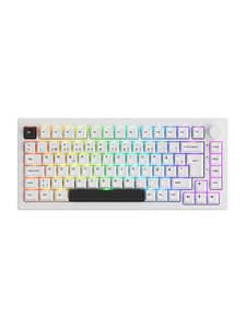 Akkogear 5075B Plus-S Black on White - V3 Yellow Pro - Gaming Toetsenbord - Zonder Numpad - Universal - Wit