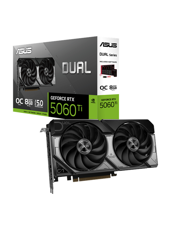 Asus GeForce RTX 5060 Ti DUAL OC - 8GB GDDR7 RAM - Grafische kaarten