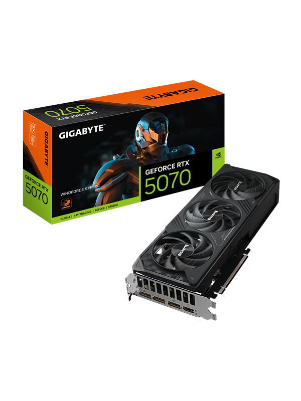 Gigabyte GeForce RTX 5070 WindForce 3 - 12GB GDDR7 RAM - Grafische kaarten