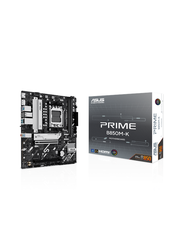 Asus PRIME B850M-K Moederbord - AMD B850 - AMD AM5 socket - DDR5 RAM - Micro-ATX