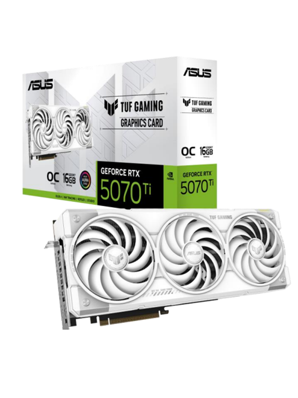 Asus GeForce RTX 5070 Ti TUF White OC - 16GB GDDR7 RAM - Grafische kaarten