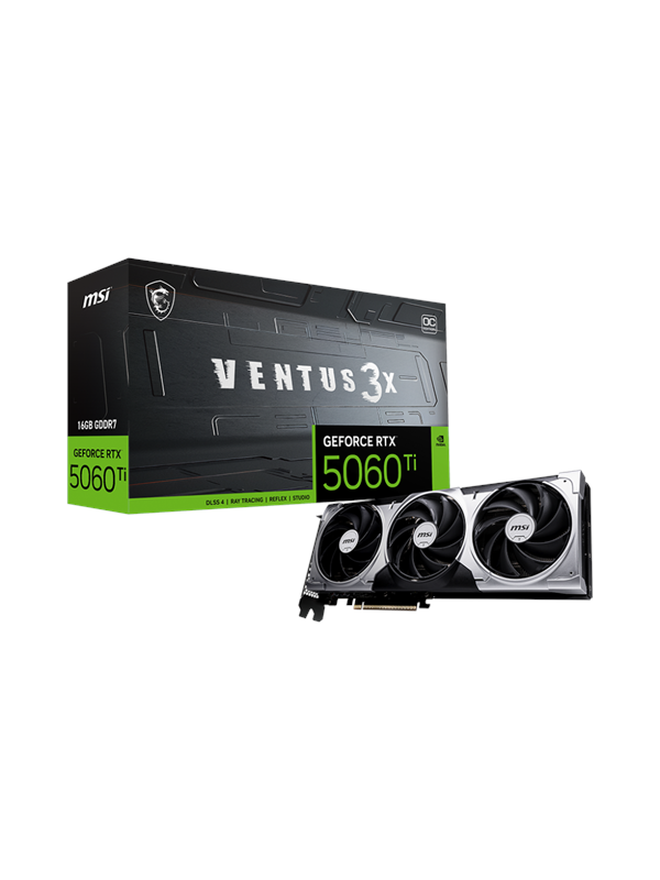 MSI GeForce RTX 5060 Ti VENTUS 3X OC - 16GB GDDR7 RAM - Grafische kaarten