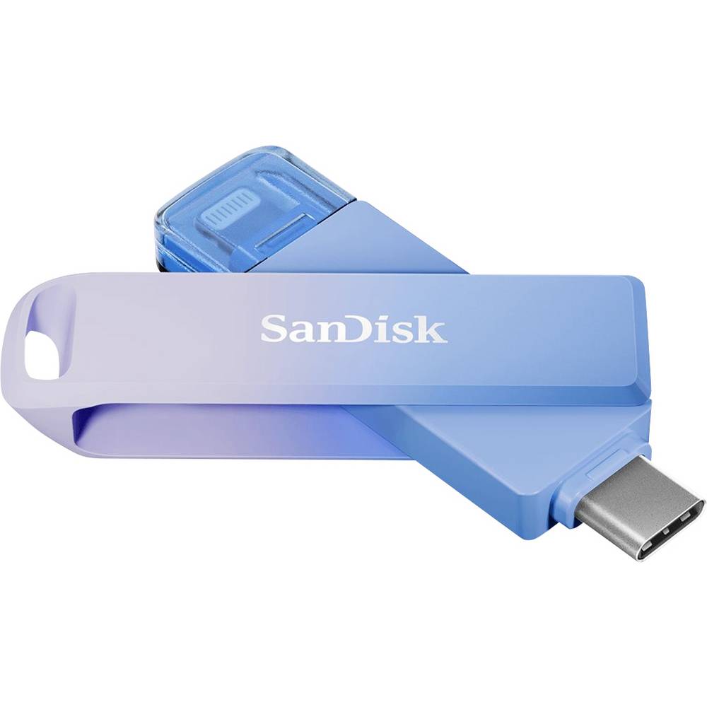 SanDisk Creator Phone Drive USB-stick Retail 128 GB Blauw, Lilac Purple SDIXD0N-128G-GN6TP USB-C 3.2 Gen 1, Apple Lightning