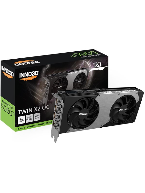 Inno3d GeForce RTX 5060 Ti Twin X2 OC - 8GB GDDR7 RAM - Grafische kaarten