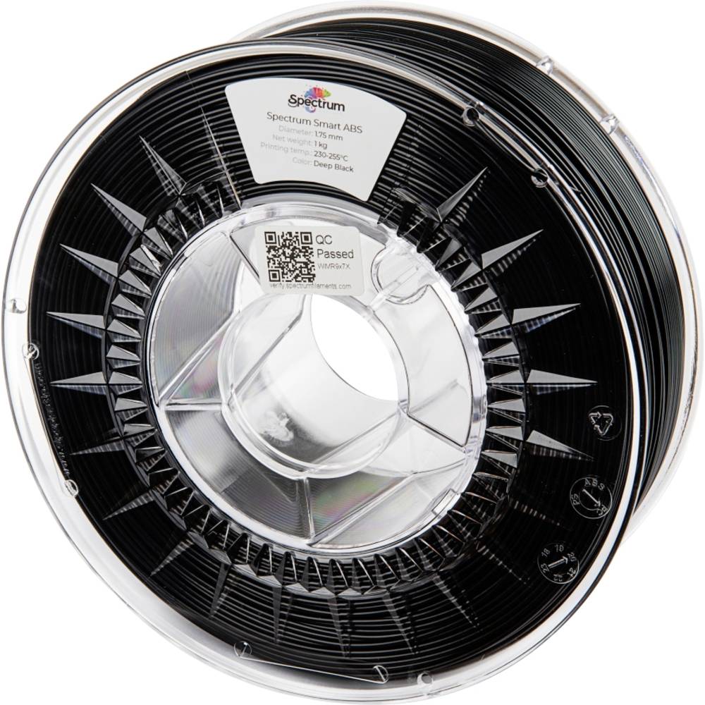Spectrum Filaments 80088 smart ABS Filament ABS kunststof Slagvast 1.75 mm 1000 g Deep black, Zwart 1 stuk(s)